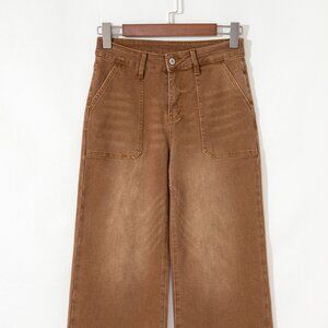 Breen Cropped High Rise Wide Leg Jeans